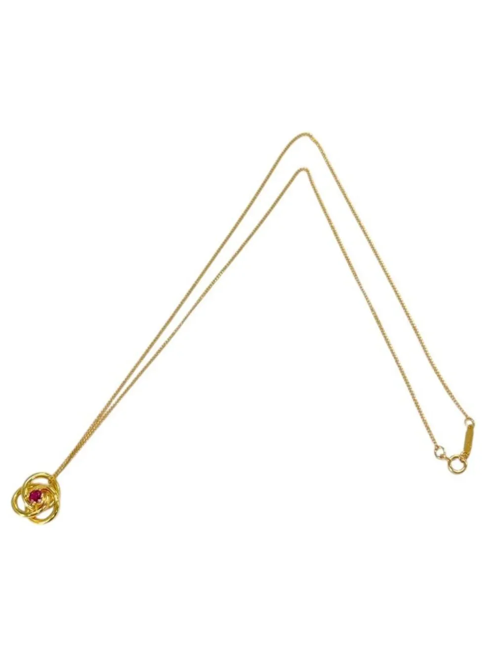 Tiffany & Co Triple Circle Necklace 18k Yellow Gold Ruby